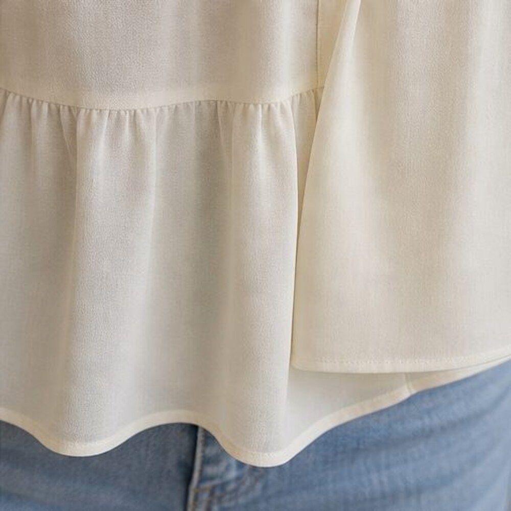 Cream Button Blouse - Picture 6 of 6